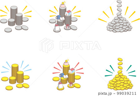 積み立て_お金の積み立て_コインの積み立て_ポイントの積み立て_強調線あり_セット 99039211