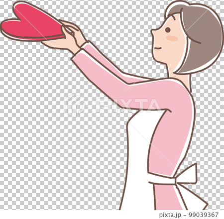 Accumulation _ accumulation of hearts _ mother with heart _ upper body 99039367