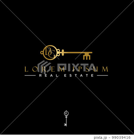 Letter or word BG font inside Key image graphic icon logo design abstract concept vector stock. Can be used as a symbol related to property. 99039416