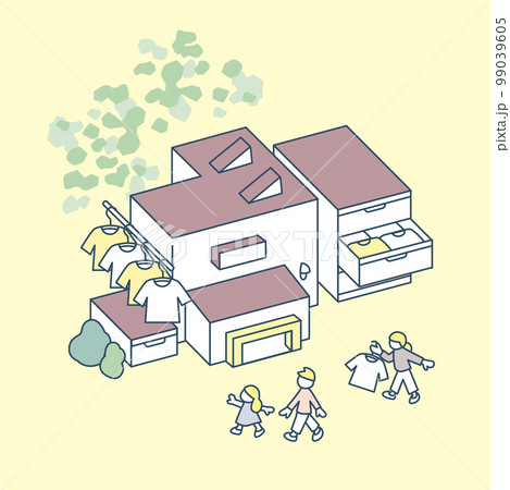 収納と服。衣類の整理と衣替え 99039605