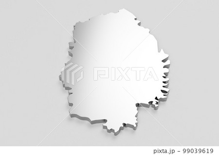 立体的なバードビューの白地図　プレゼン資料などに利用　岩手県 99039619