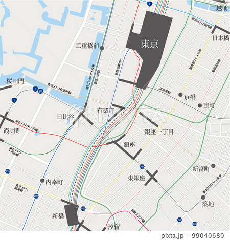 有楽町駅の半径1キロ地図_文字あり 99040680