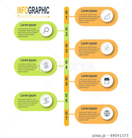 Infographic circle template 7 steps business data illustration 99041375
