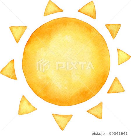 可愛い太陽の水彩イラスト 可愛い太陽の水彩イラスト 99041641