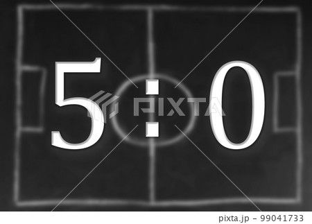 scoreboard with a score of 5:0. symbol of team sports scoreboard with a score of 5:0. symbol of team sports 99041733