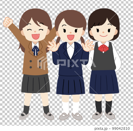 Student children in uniform Girls No line Student children in uniform Girls No line 99042810