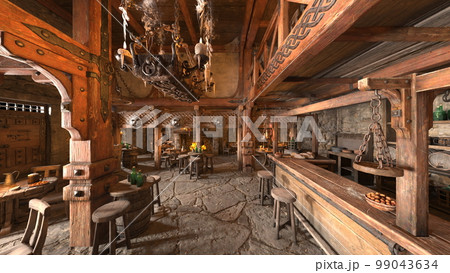 木の内装のバー 木の内装のバー 99043634