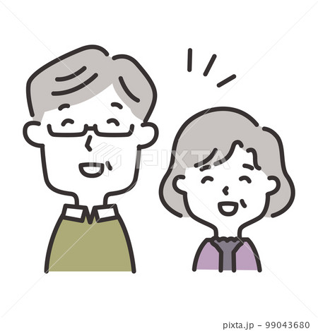 笑顔の高齢夫婦のイラスト 笑顔の高齢夫婦のイラスト 99043680