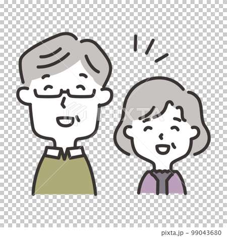 笑顔の高齢夫婦のイラスト 笑顔の高齢夫婦のイラスト 99043680