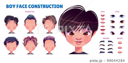Asian boy avatar construction set 99044284