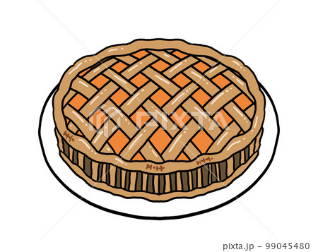 丸いアップルパイのイラスト 99045480