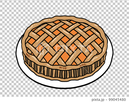 丸いアップルパイのイラスト 99045480