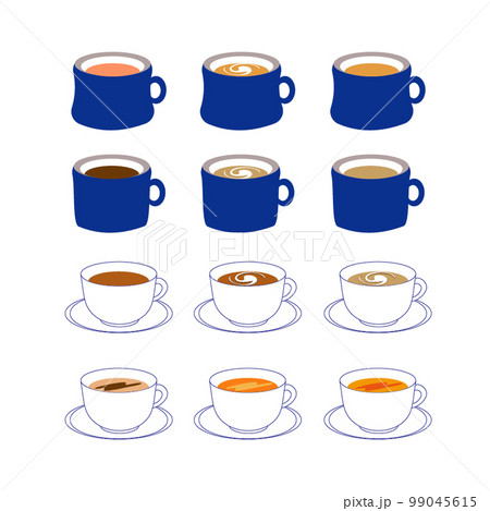 コーヒー、紅茶色々 白背景 コーヒー、紅茶色々 白背景 99045615