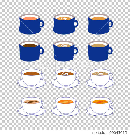 コーヒー、紅茶色々 白背景 コーヒー、紅茶色々 白背景 99045615
