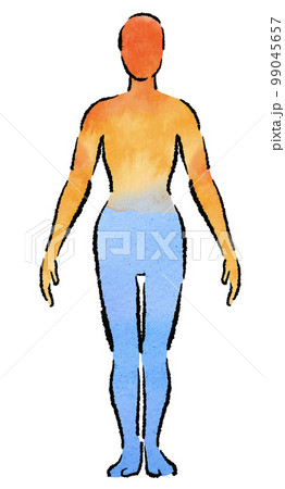 上熱下寒のイラスト　透明背景　東洋医学 99045657