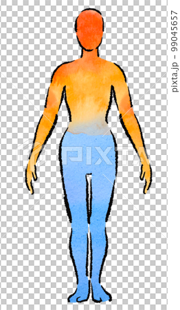 上熱下寒のイラスト　透明背景　東洋医学 99045657