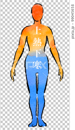 上熱下寒のイラスト　透明背景　東洋医学 99045658