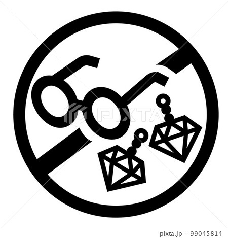 アイコン　貴重品　持ち込まないで　注意　valueables 99045814