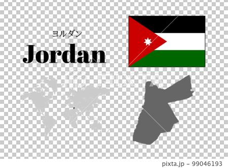 ヨルダン　国旗/地図/領土 99046193
