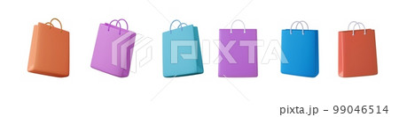 3d Shopping bag, handbag. Sale, discount, promotion, shopping concept. 99046514