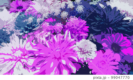 花手水に浮かぶ花の背景画 花手水に浮かぶ花の背景画 99047770