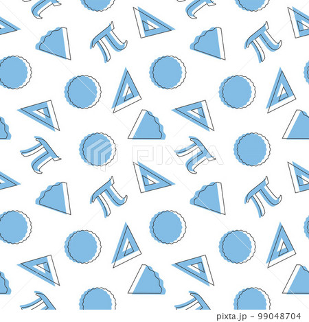 Pi Day Seamless Pattern Design with Mathematical Constants or Baked Pie in Template Hand Drawn Cartoon Flat Illustration 99048704
