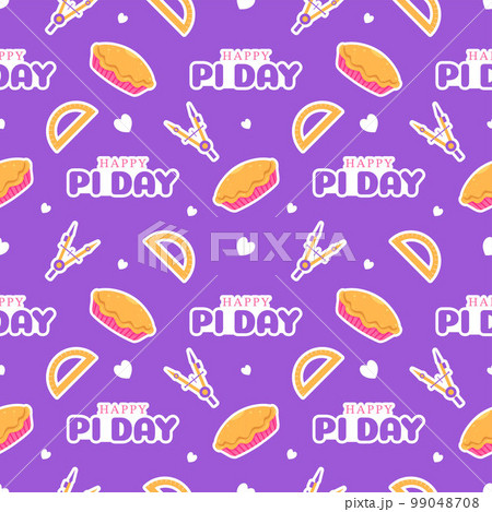 Pi Day Seamless Pattern Design with Mathematical Constants or Baked Pie in Template Hand Drawn Cartoon Flat Illustration Pi Day Seamless Pattern Design with Mathematical Constants or Baked Pie in Template Hand Drawn Cartoon Flat Illustration 99048708