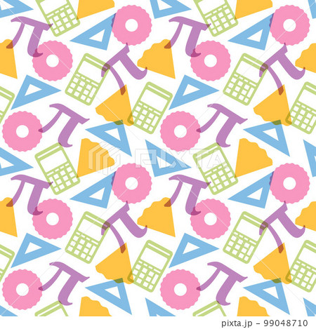 Pi Day Seamless Pattern Design with Mathematical Constants or Baked Pie in Template Hand Drawn Cartoon Flat Illustration 99048710