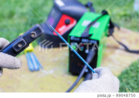 Welding machine, resistance seam welding electrodes and welding mask. The concept of services of a welder, the cost of welding work and safety. 99048750