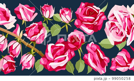Floral mix wreaths vector design. Pink hydrangea, rose, protea, white burgundy. Stylish horizontal floral banners. Stylish blend horizontal bouquet vector set, wild rose, camellia, orchid, peony 99050258