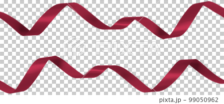 red color ribbon on transparent background, PNG image. ribbon elements 99050962