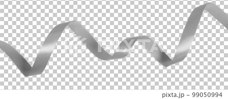 silver ribbon on transparent background, PNG image. ribbon elements silver ribbon on transparent background, PNG image. ribbon elements 99050994