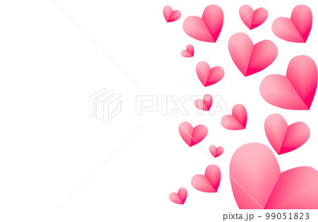 Pink hearts background for valentine isolated on transparency photo png file 99051823