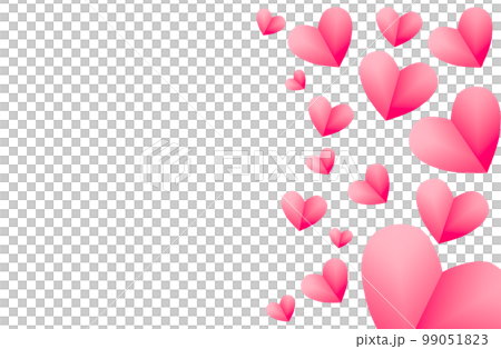 Pink hearts background for valentine isolated on transparency photo png file 99051823
