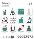 Science icons set, Color, vector and illustration set 3 99052578