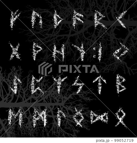 Runic tree branches white letters Runic tree branches white letters 99052719
