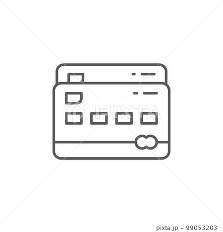 Two credit cards, bank cards lineal icon. Shopping, online banking, finance symbol design. 99053203