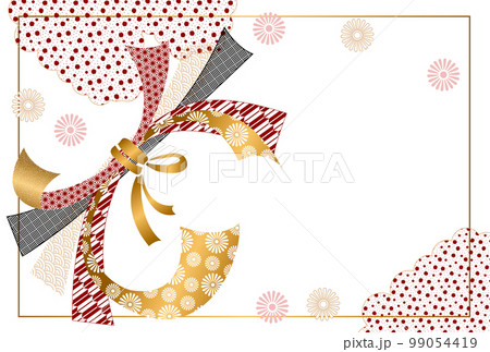 日本の伝統柄 束ね熨斗の背景 99054419