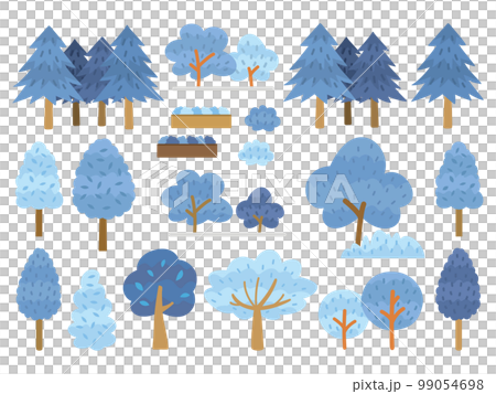 Cold-colored trees, trees of various shapes, winter Cold-colored trees, trees of various shapes, winter 99054698