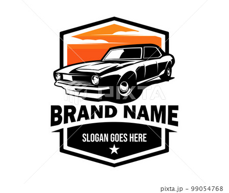 Chevrolet muscle car silhouette. premium vector design. isolated white background view from side. Best for logo, badge, emblem, icon, sticker design. available in eps 10. 99054768