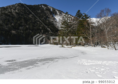 栃木県 日光 湯ノ湖畔 冬景色の風景 99055012