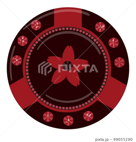 Red chips icon cartoon vector. Bet card. Coin game 99055290