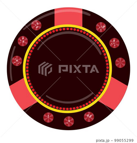 Cash chip icon cartoon vector. Vegas poker. Coin money Cash chip icon cartoon vector. Vegas poker. Coin money 99055299