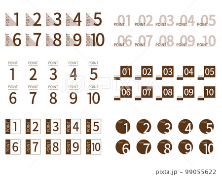ポイントを示した1から10の数字-color4_brown 99055622