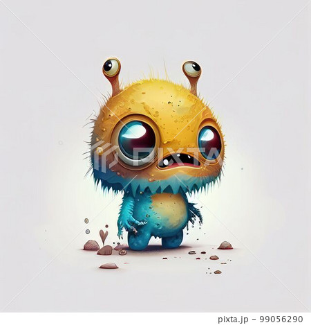 Illustration cartoon cute Monsters on isolated background (Created with Generative AI technology). 99056290