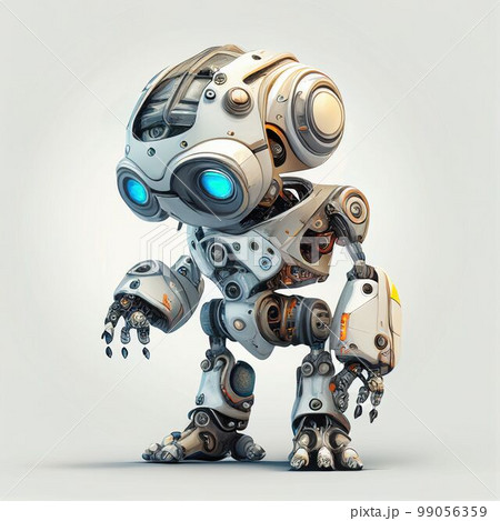 Character design of little cute robot on isolated background Created with Generative AI technology. Character design of little cute robot on isolated background Created with Generative AI technology. 99056359