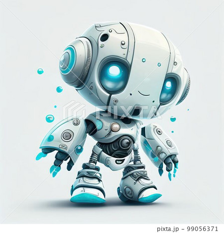 Character design of little cute robot on isolated background Created with Generative AI technology. 99056371
