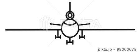 Air jet line icon. Aircraft front view 99060678