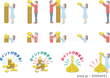 積み立て_金色のコインの積立_人物入りセット 99060691