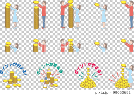 積み立て_金色のコインの積立_人物入りセット 99060691